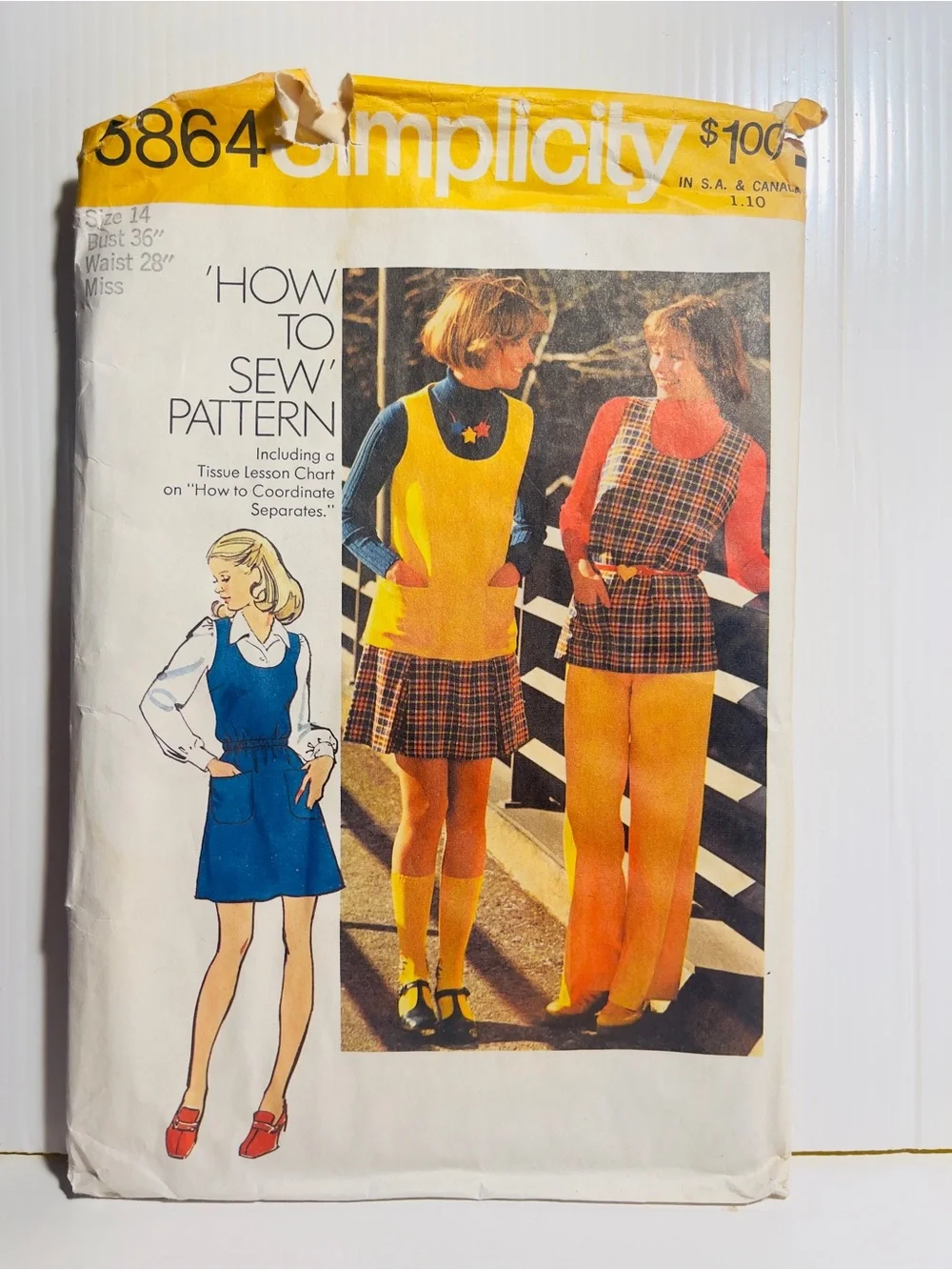 Simplicity & McCall's Vintage Sewing Pattern Lot - Yellow Blue Red Floral